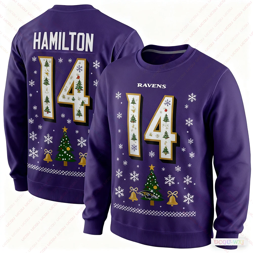 عيد الميلاد الكبار بالتيمور كرة القدم الأمريكية جيرسي الرجبي جيرسي الرياضية التدريب جيرسي تي شيرت الغربان جاكسون 8 عدد