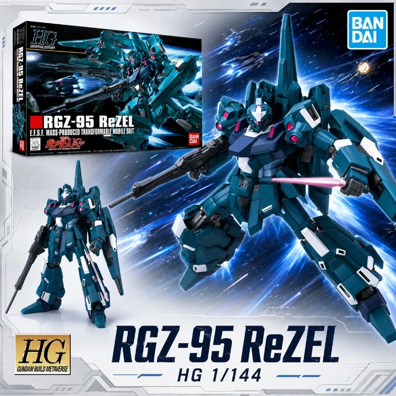 

Bandai Genuine HG 1/144 RGZ-95 ReZEL Commander Type Mobile Suit Assembly Model Kits Anime Action Figures Toy