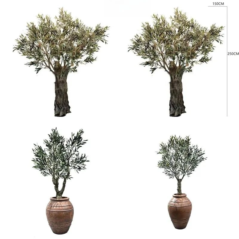 4m Large Artificial Olive Tree Plastic Fake Plant Ornamental Foliage for Indoor Outdoor Restaurant Home Decoration