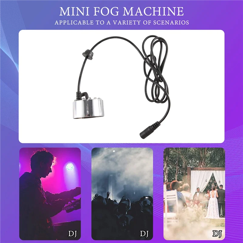 Mini Mist Maker, 12-LED Mister Fogger Water Fountain Pond Fog Machine Atomizer Nawilżacz powietrza na Halloween, Boże Narodzenie