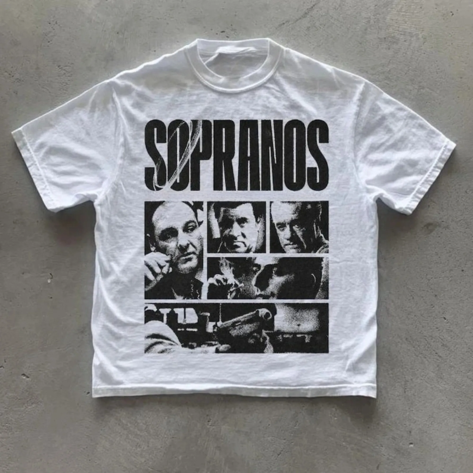 Camiseta Clássica The Sopranos com Estampa Gráfica dos Anos 2000, Camiseta de Verão para Homens e Mulheres, Merchandise Retro de Televisão, Top de Man