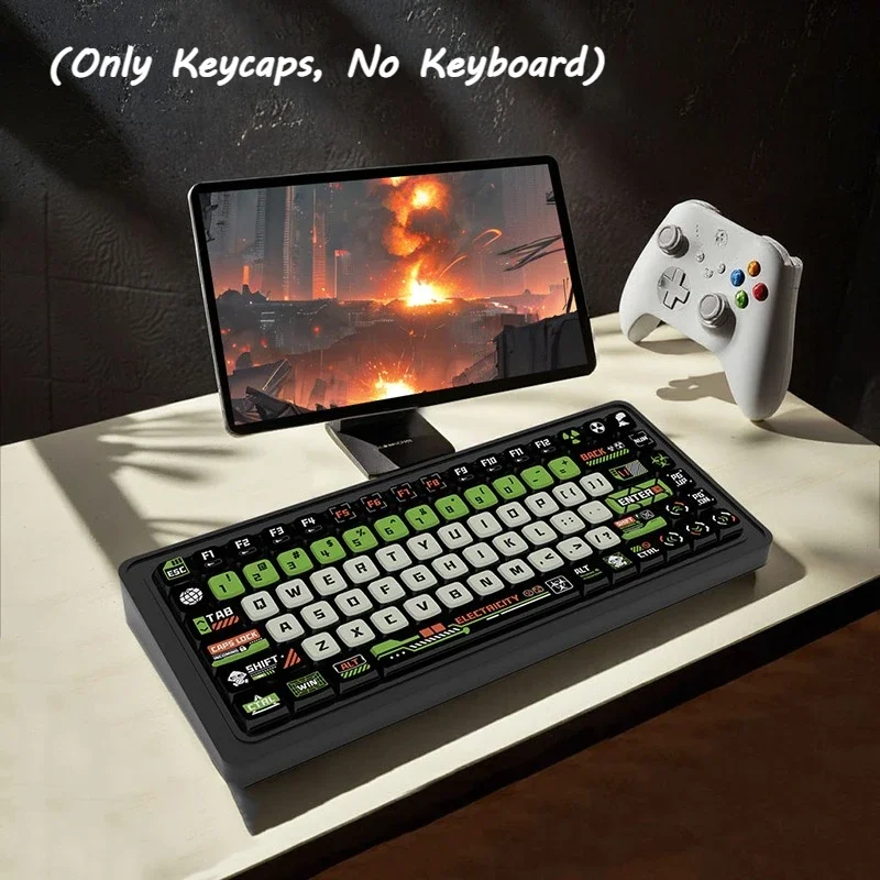 

Механические клавиатуры, 125-клавишный набор колпачков для клавиш Doomsday Sky, четырехсторонние прозрачные колпачки для клавиш, материал PBT, прочные колпачки для клавиш