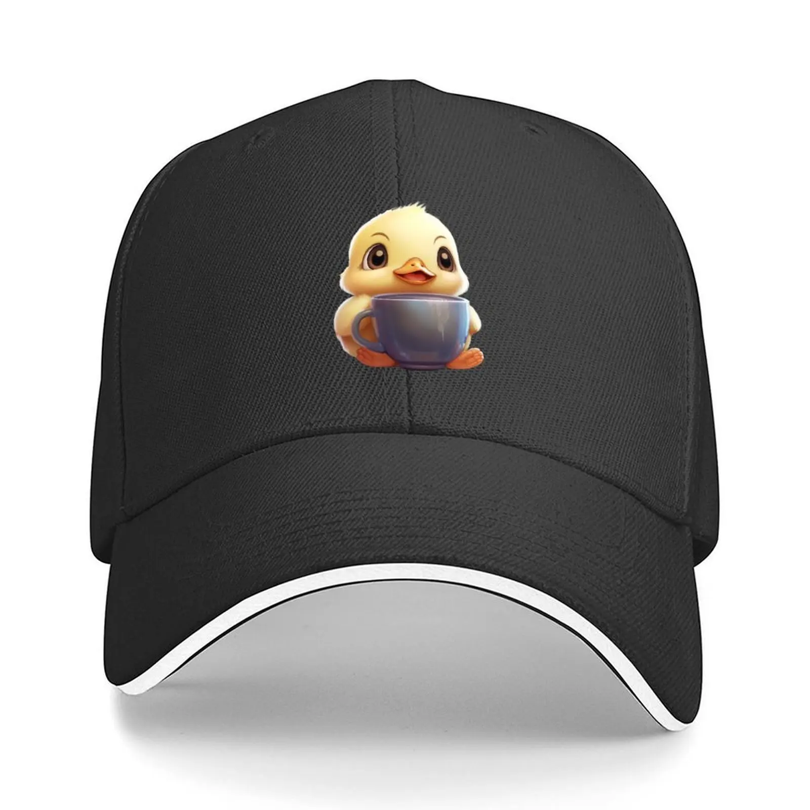 

Cute duck with coffee Baseball Cap sun caps New In Hat Horse Hat Golf Hat Men's Women's