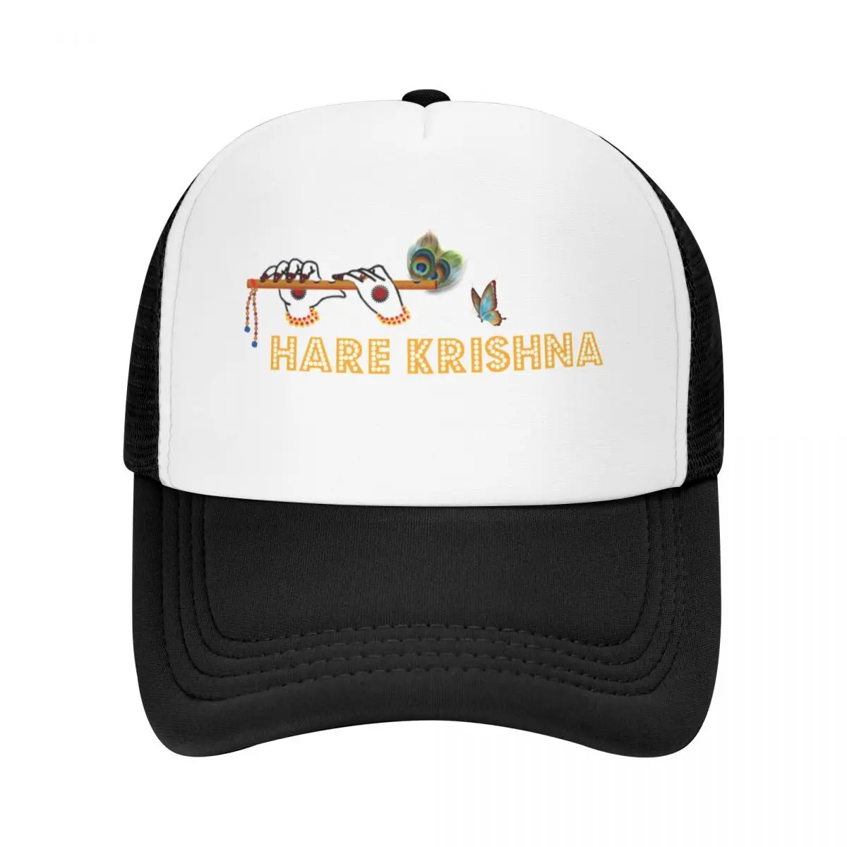 

Hare Krishnawith Flute Baseball Cap New In Hat Beach Outing sailor cap for men Women's Men's