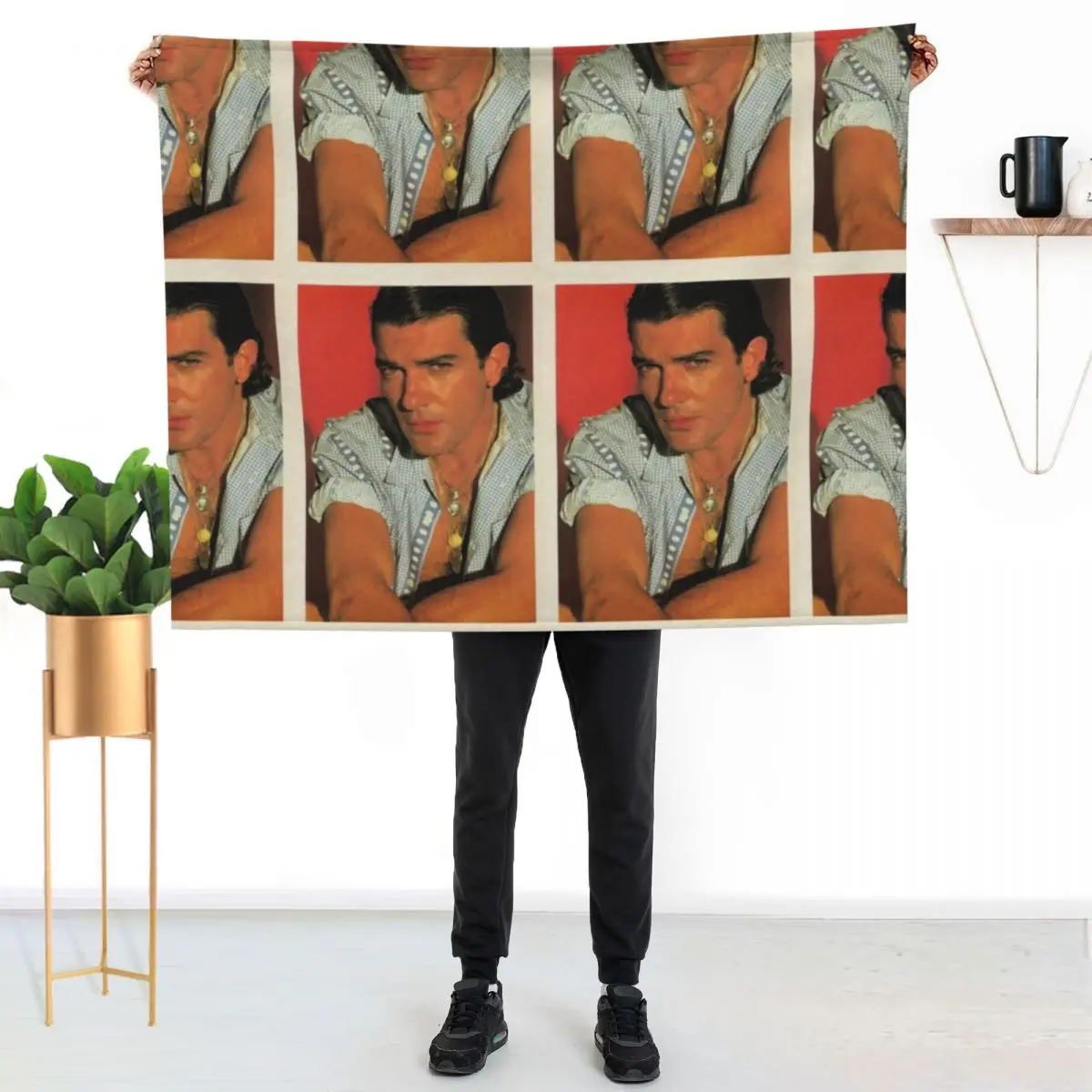 Antonio Banderas young Throw Blanket Breathable Lightweight Blanket for Adults Kids