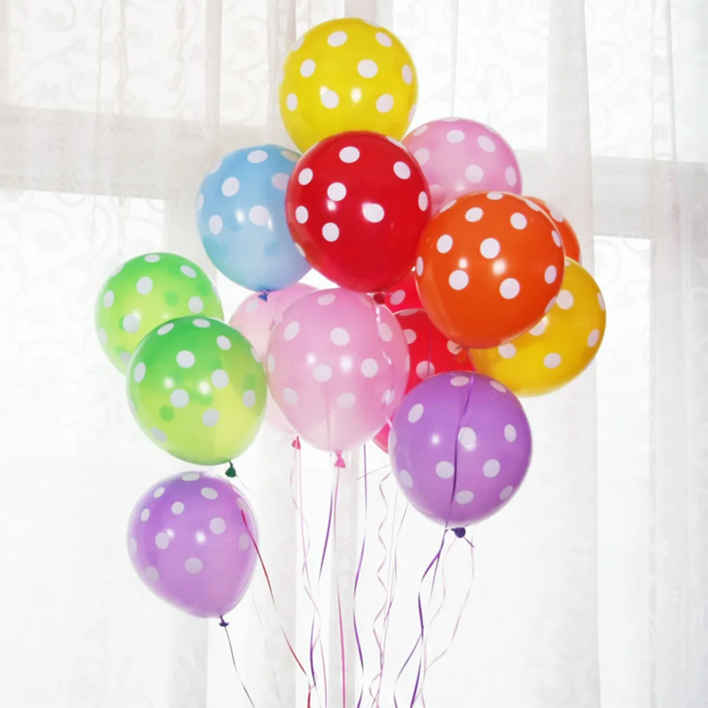 

100 Pcs Polka Dot Balloon Anniversary Party Balloons Thickened Inflatable Air Ballons Dots Gift