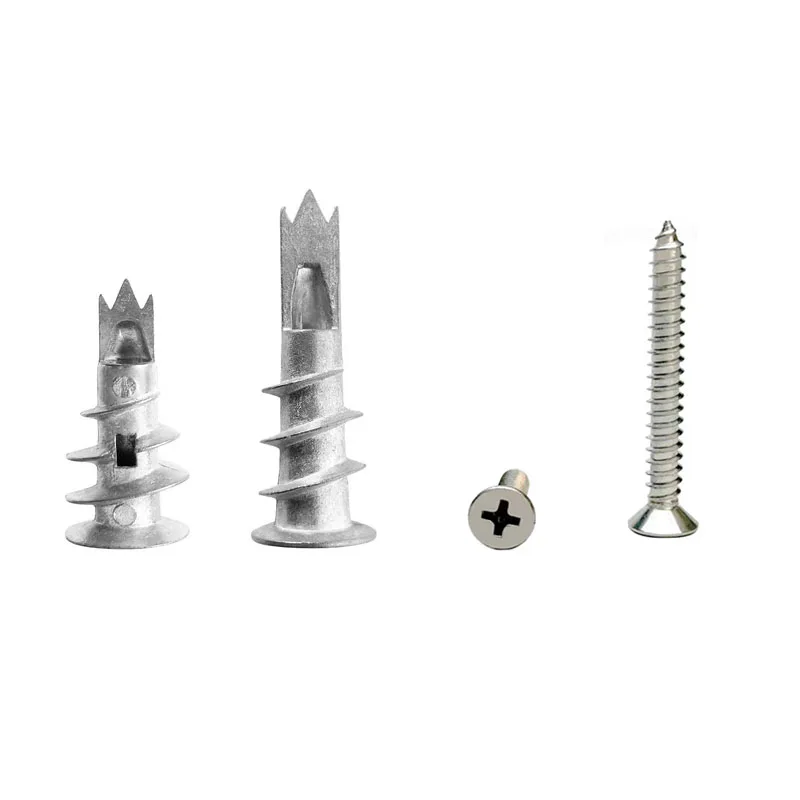 100Pcs/120Pcs Metal Drywall Anchor with Screw Kit for Gypsum Board Hollow Wall Expansion Screw Drywall Bolt Wall Plug with Screw