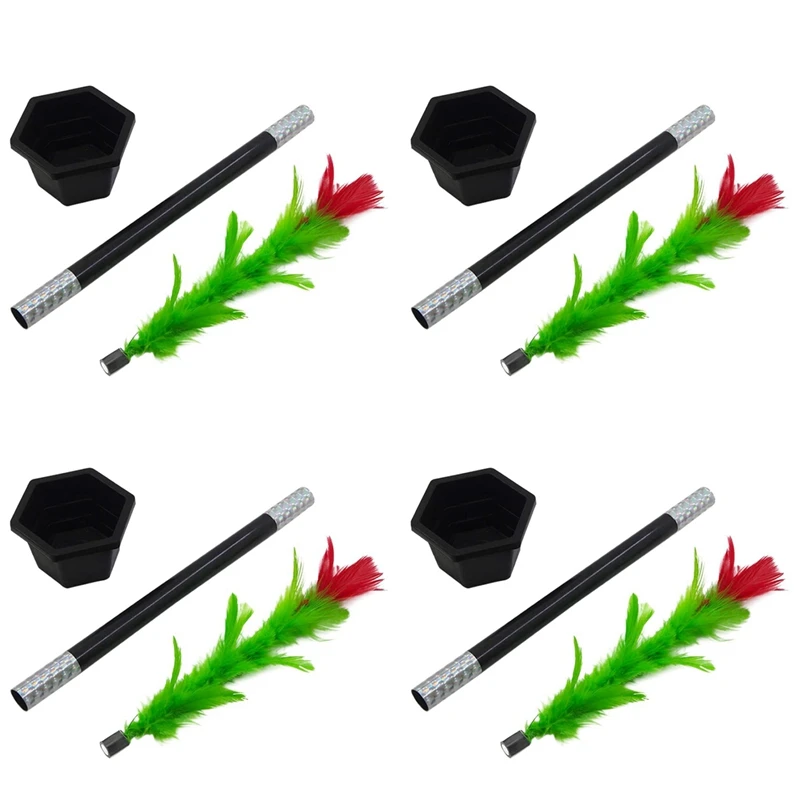 4X Magic Stick To Flower Easy Magic Trick Toys Prop Funny Toys For Adults Kids Magic Tricks Accessories