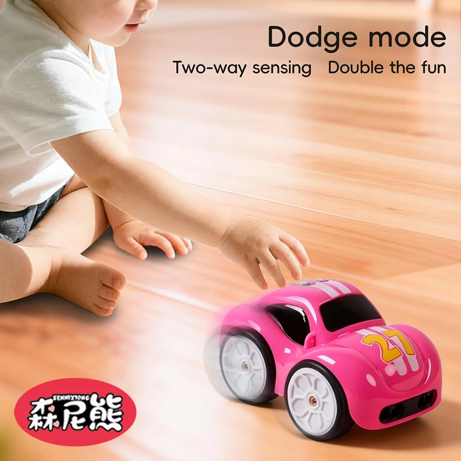 SENNIXONG Auto Elettrica RC 5 in 1 con Modalità di Induzione Magica, Veicolo su Binari con Evitamento Ostacoli e Seguimento Linea, Giocattolo per Bambini