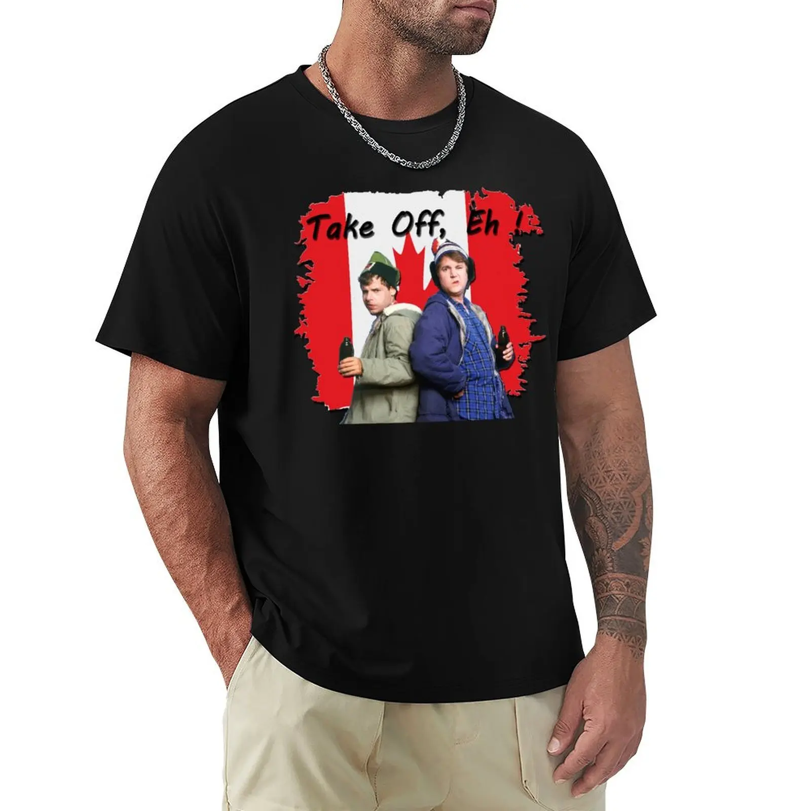 Bob and Doug McKenzie Take Off Eh! - Vintage Canadian Comedy SCTV T-Shirt cotton tshirt 100% T-Shirt