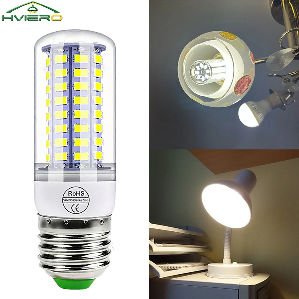 LED Corn Lamp 220V E27 Bulb Lamp Strong Light 72LED Corn Bulb Light 5730SMD 360 Beam Angle Replace Halogen Lighting Warm White