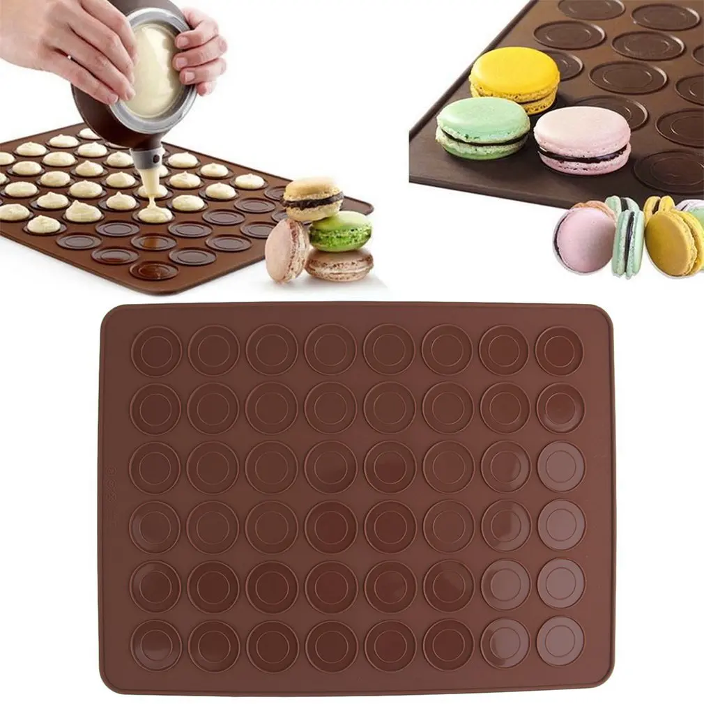 NEW 48 Macaron Mat Silicone Macaron Mold Baking Pastry Baking Mat Sheet Muffin Tray Reusable Bakeware Kitchen Tools Accessories