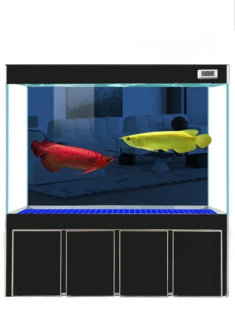 

cqyNew Fish Tank Living Room Super White Glass Floor Ecological Change Water Dragon Fish Tank Aquarium Bottom Filter