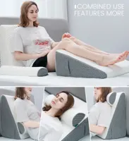 2 Pcs Memory Foam Bed Wedge Pillow/Neck Pillow For Back - Triangle Pillow With Removable Cover 13