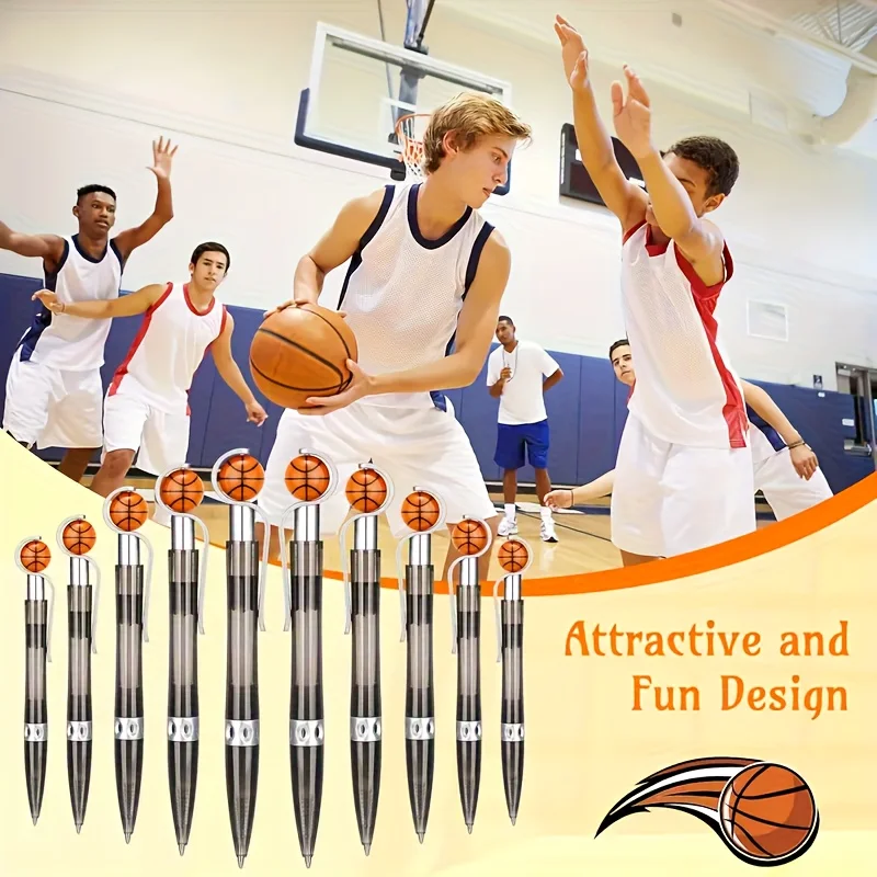4pcs/8PCS basketball pens, sports round ballpoint pens, cool pens, student supplies, stationery, school, office
