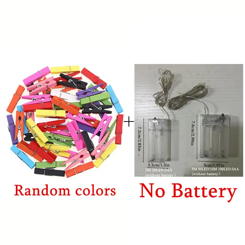 2M/5M/10M LED Photo Clip Lights String Fairy Lights Battery Box Garland Bedroom Home Party Photo Wall Wedding Christmas Decor