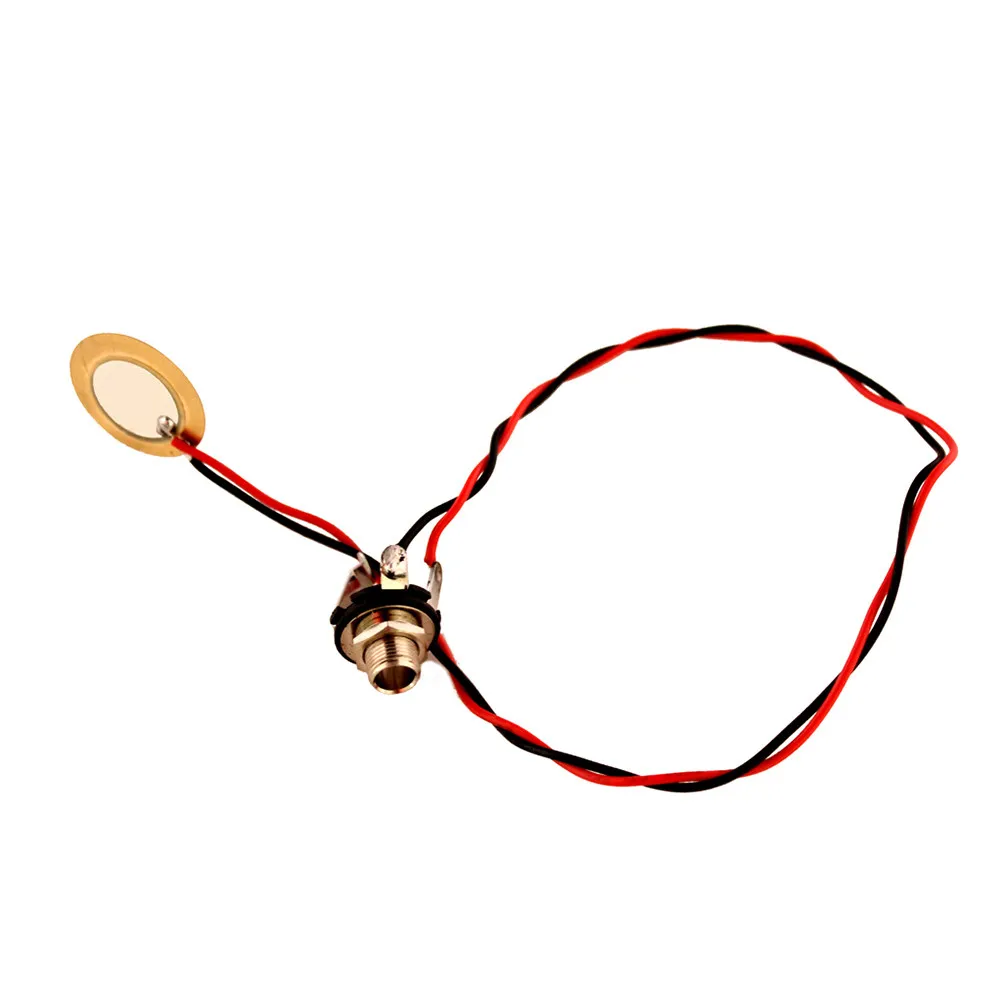 Single Piezo Pickup Metal Pre-Wired Acoustic Transducer Amplifier for Guitar Mandolin Ukulele Drum Trigger Pickup