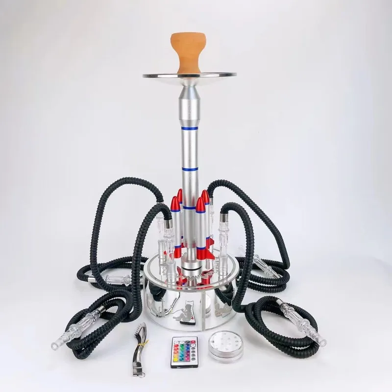 Acrylic Arab shisha with lamp bar four tubes six tubes rocket shisha