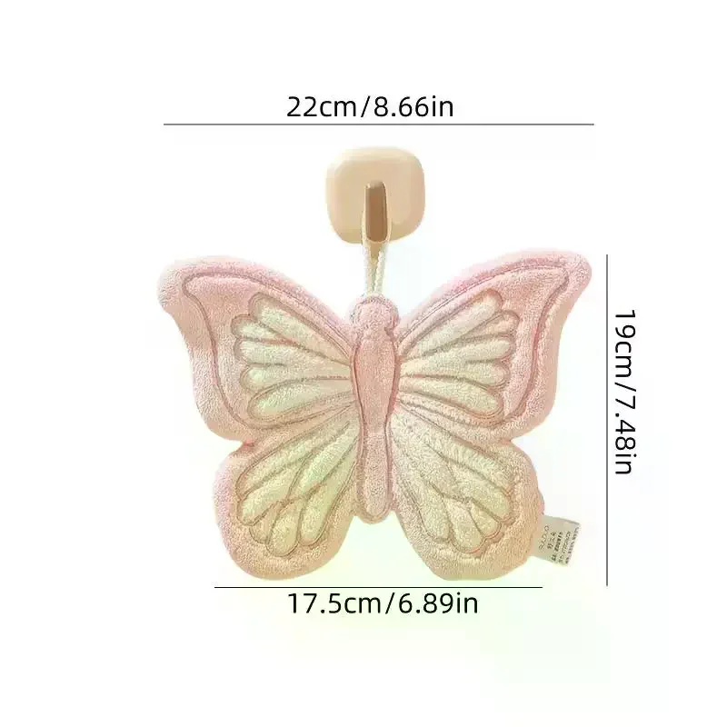 Butterfly Shape Hand Towel Coral Fleece Strong Water Absorption Bathroom Kitchen Rag Thickened Quick Drying Toilet Handkerchief