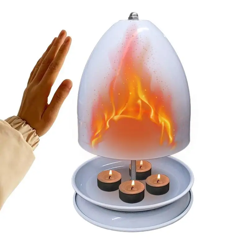 Double-Walled Radiator Winter Warm Fireplace Heating Without Electricity Tea Light Oven Tealight Heater Tea Wax