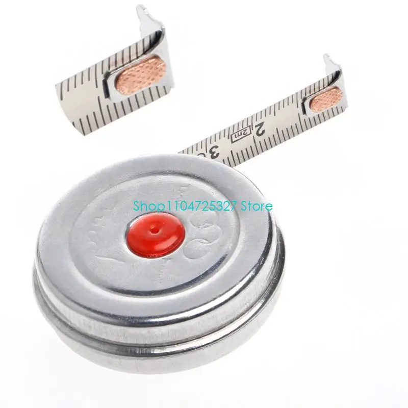 D8KF 2M Mini Office Stainless Steel Woodworking Retractable Tape Measing Metric