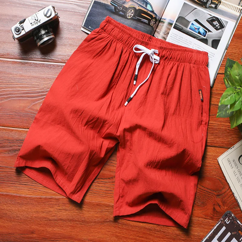 

Summer Thin Pure Cotton Linen Men's Five-Point orts Casual Linen Mid-Pants Loose Sports Beach Pants Outdoor Wear