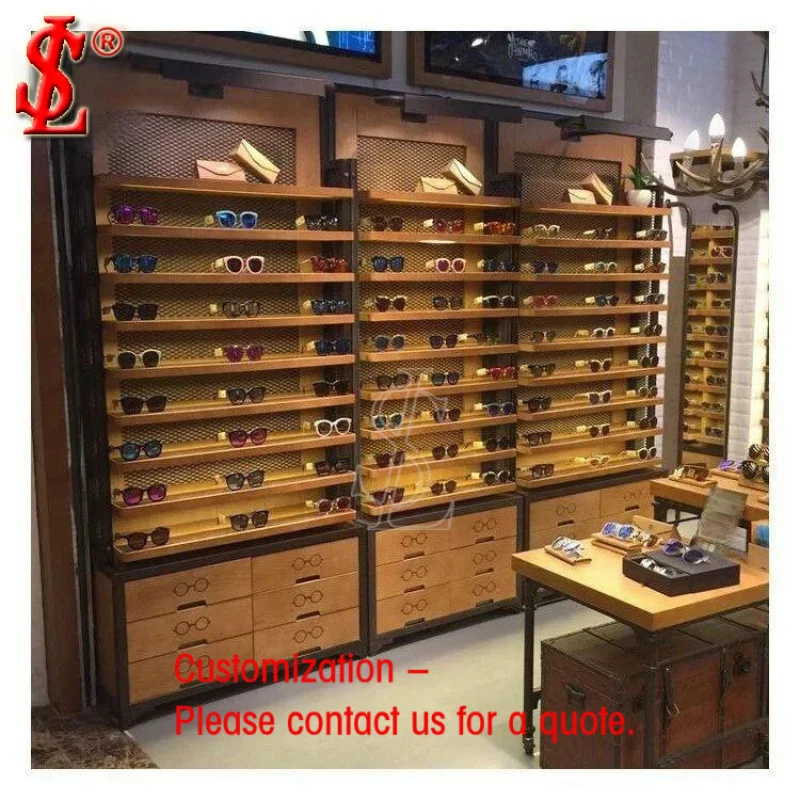 custom.Fashion Boutique Display Window Furniture Wood Glasses Shoes&Bag Shop Decoration Display Shop Interior Design