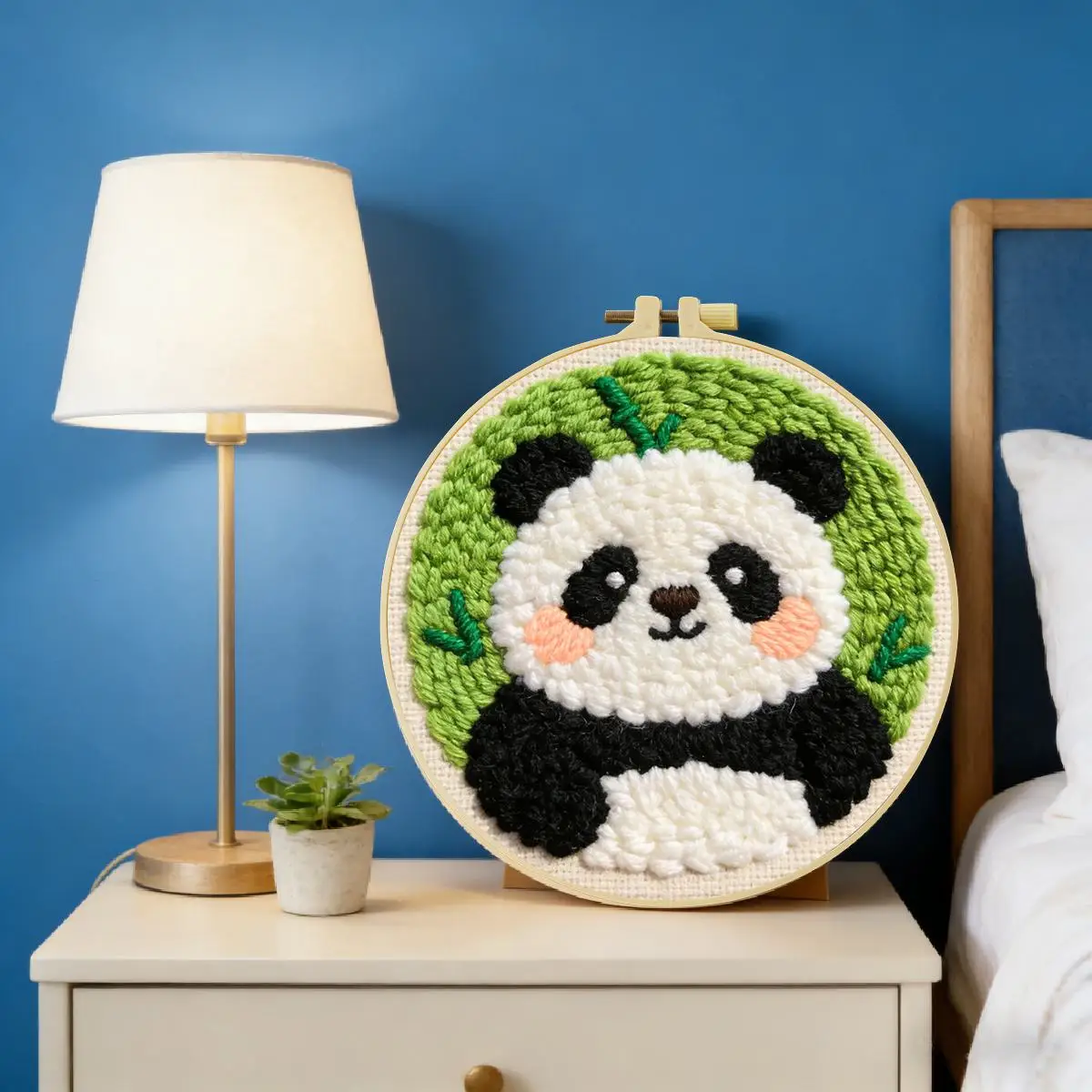 20X20CM/7,87 Zoll Tier - Panda Punch Needle Stickerei-Set, Stickerei-Kit, Gestrickte Stickerei, DIY Handgemachtes Geschenk – Detail 6