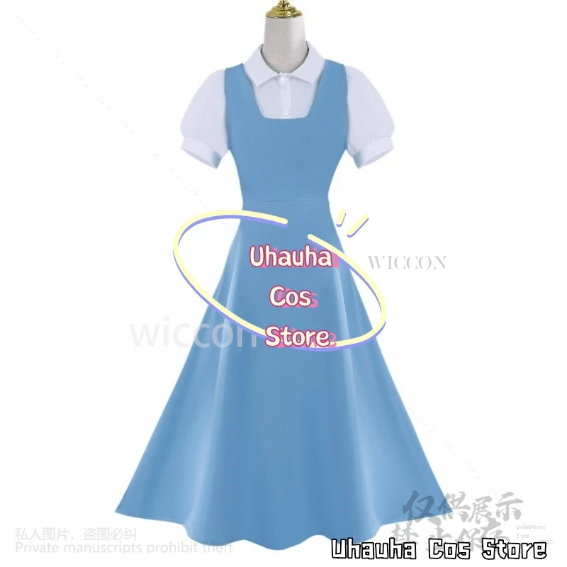 Tendou Akane Косплей Костюм Для Женщин Взрослых Аниме Ранма 1/2 Синее Платье Девушка Белая Рубашка Хэллоуин Вечерние Наряды Индивидуальные