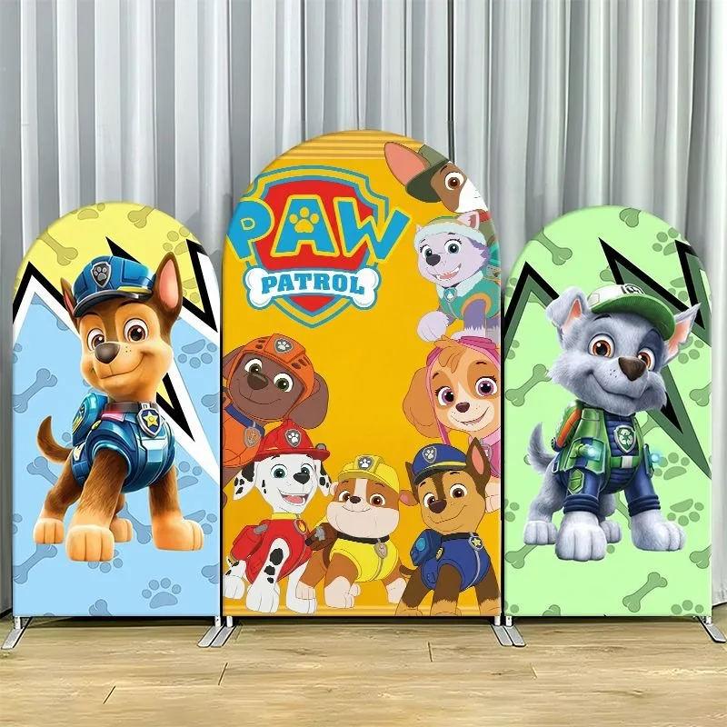 

Paw Patrol Arch Backdrop Cover Thick Fabric Custom Party Decoration Character Theme Durable Easy Setup Event Decor Supplies