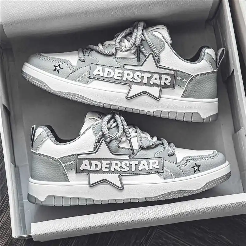 Round Nose Rubber Sole Cute Sneakers Woven Luxury Brand Shoes Men Red Basketball For Men Sports Shoose Fashion-man view 2
