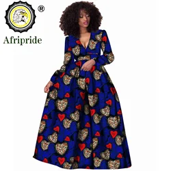 2024 African Women Dress Ankara Print Pure Cotton Bazin Riche New Style Dress African Fabric Dashiki Outfits Maxi Dress S 1825021