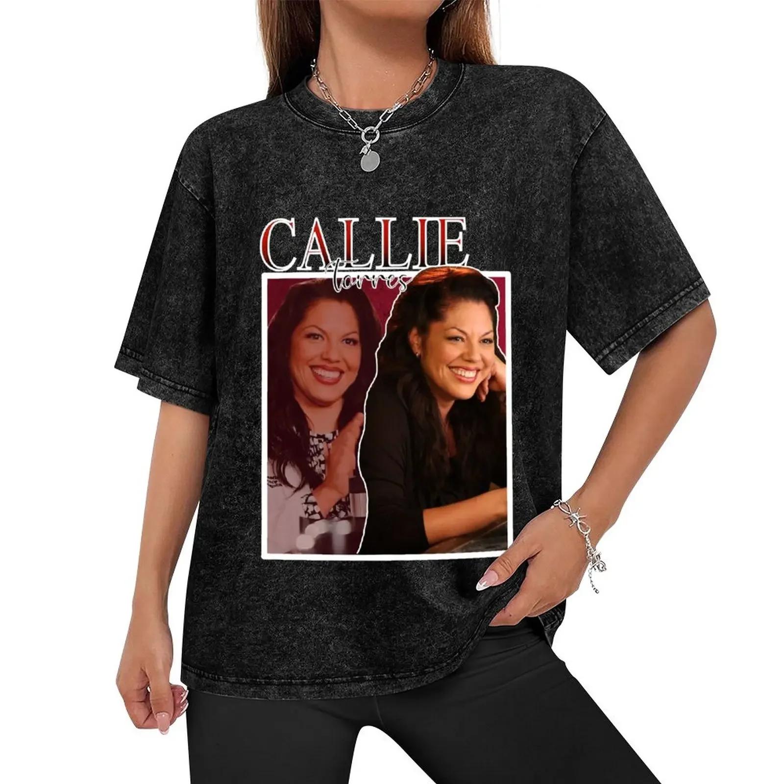 Vintage Callie Torres Design T-Shirt Blouse plus size tops rapper graphic tees mens clothing