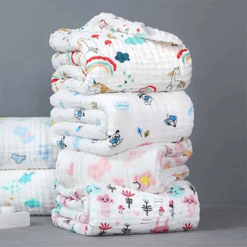 e06f 110x110cm استلام الطفل بطانية 6 طبقات القطن النقي القطن لفائف حديثي الولادة لحاف الأطفال المولود المولد غفوة بطانية الفراش
