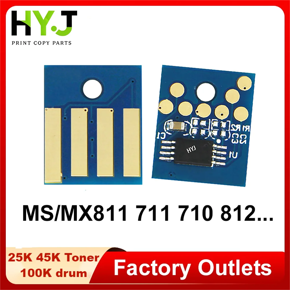 

10X MS811dn MS711 Univeral Toner Cartridge Chip for Lexmark MS811 MS810 MS812 MX710 MX711 MX810 MX811 MX812 Printer Chips Reset