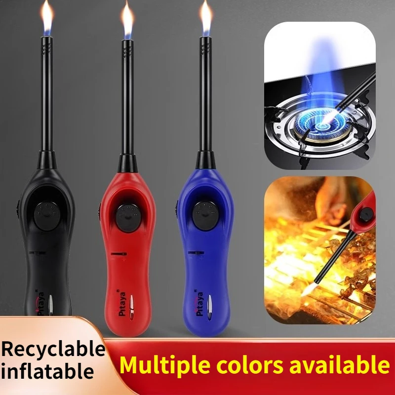 

Metal Kitchen Igniter, Small Open Flame Extension, Inflatable Outdoor Barbecue Camping Special Men's Cigarette Lighter