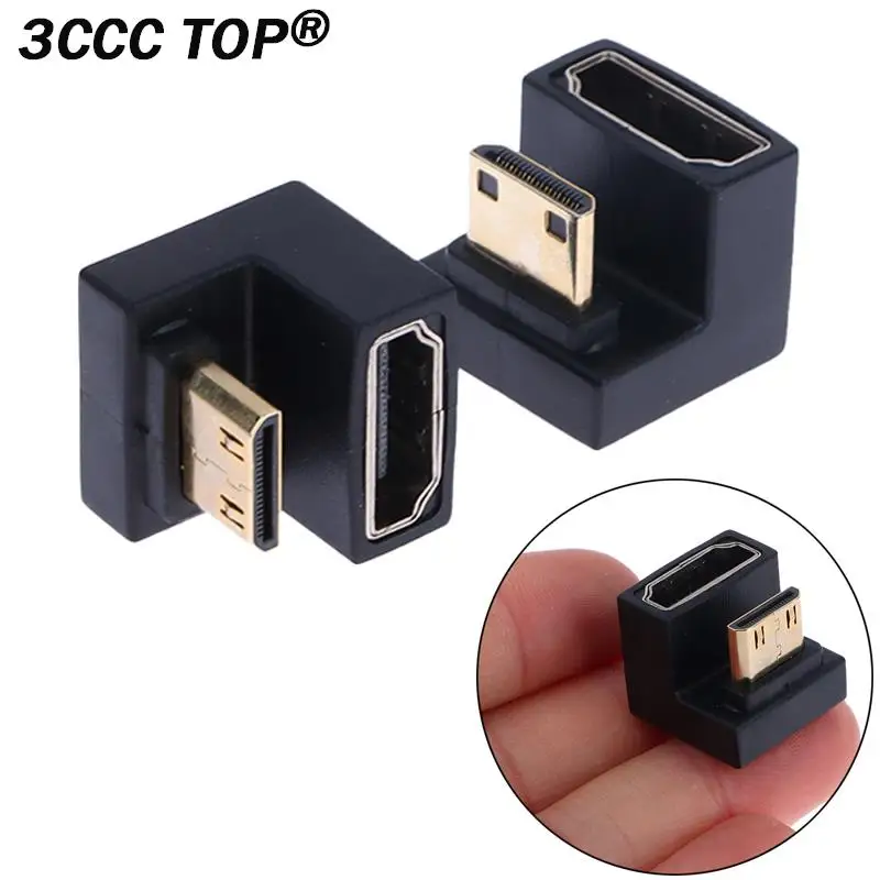 1PCS HDMI-Compatible Adapter 360 Degree Angled U-shaped L Converter Mini HD Male to HDMI Adapter