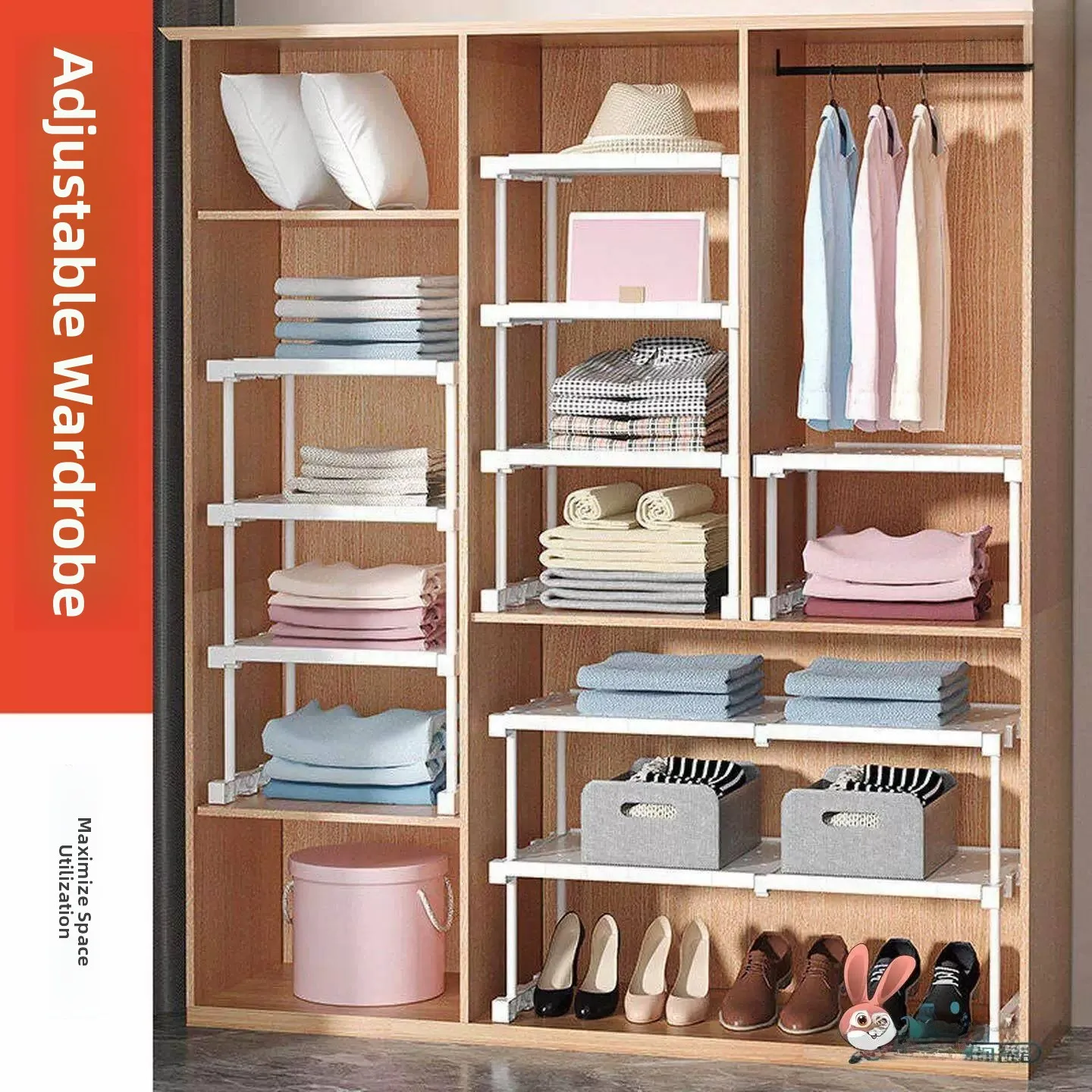 Expandable Multi-Layer Shelf Partition Cabinet Organizer Storage Solution for Dormitory And Shoe Cabinet by ABEYINUOR