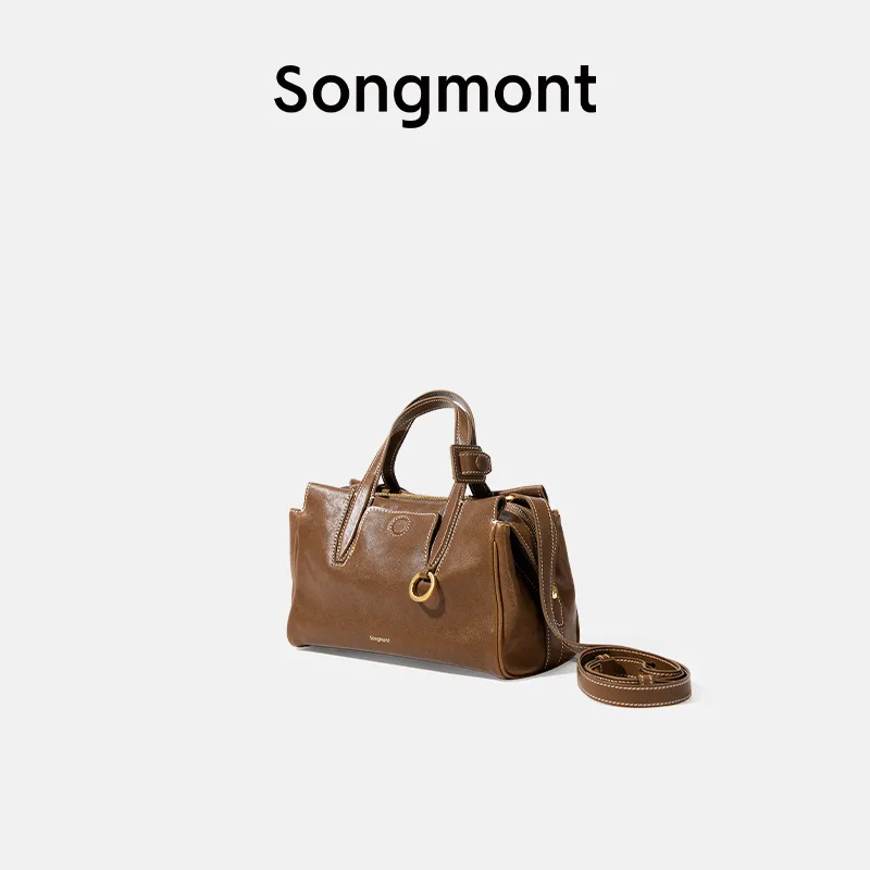 

Songmont Yamashita Arimatsu Trail mini See Things Small Satchel Genderless Vegetable Tanned Tote Crossbody Boston Bag