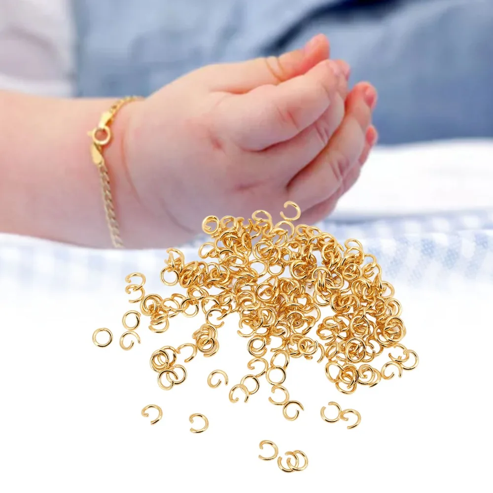 200 Pcs Jump Rings Brass Jump Rings Gold 0.6mm Split Rings Open Jump Rings DIY Craft