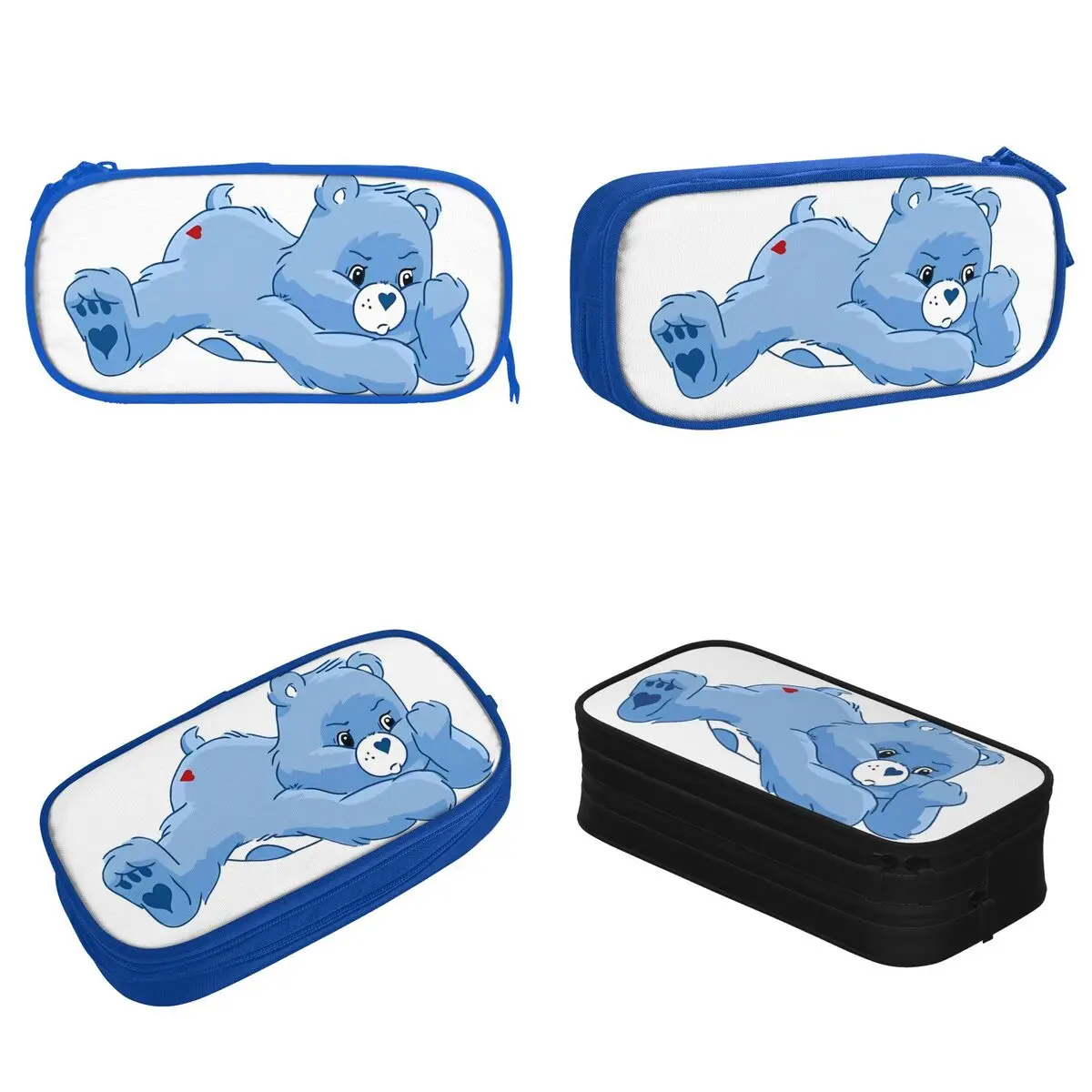 Care Bears Grumpy Bear Lying Down Pencil Case New Pen Box Bags Kids Big Capacity School Supplies Zipper Pencilcases