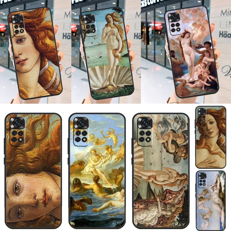 Art Painting Birth Of Venus Case For Xiaomi Redmi Note 12 Pro Turbo Note 11 9 8 10 Pro 9S 10S 11S 12S 9C 10C 12C Cover