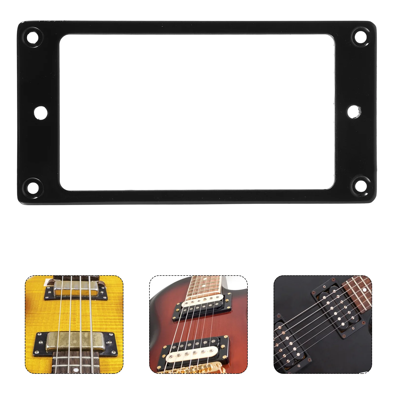 

2Pcs Guitar Pickup Covers Humbucker Plate Flat Metal Frames for Electric Guitar Clear Tone Pickup Protection Accessories