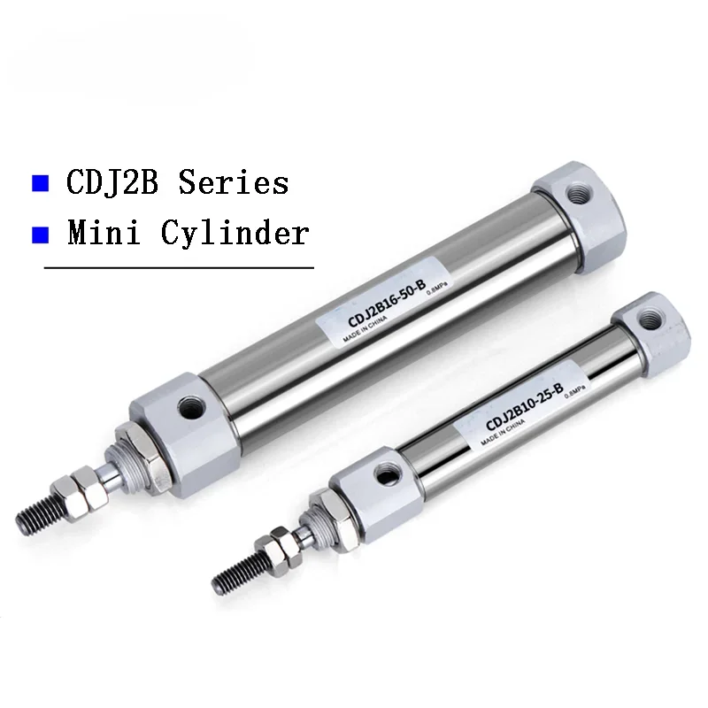 Double Acting Pneumatic Air Cylinder Mini Small CDJ2B Type Single Rod 10mm 12mm 16mm Bore 20mm 25mm 30mm 150mm Stroke CDJ2B16