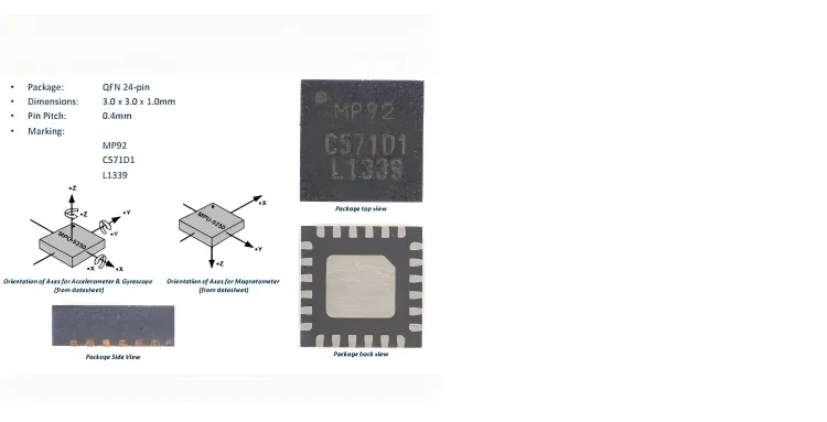 GY-9250 Neun-Achsen-Sensormodul I2C/SPI-Kommunikation – Detail 3