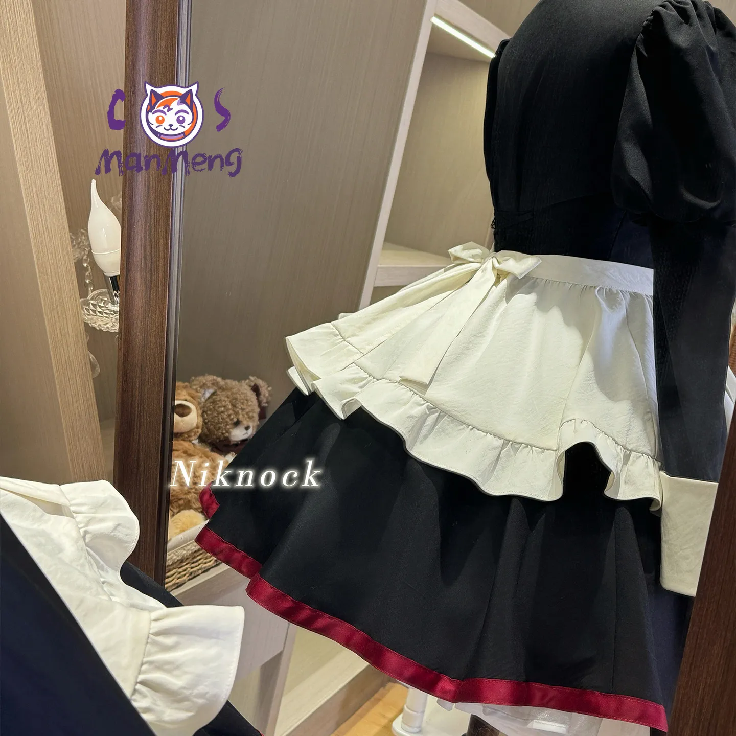 Game When they cry 3 Yasuda Sayo Syanon Cosplay Costume Women's Sweet Maid Uniform Headwear Wig Halloween Party Lolita Dress view 4