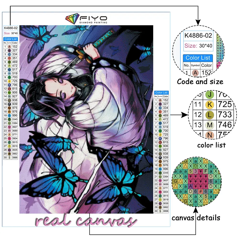 DIY 5D Diamond Painting Anime Demon Slayer Picture Mosaic Full Diamond Rhinestones Embroidery Cross Stitch Set Home Decoration