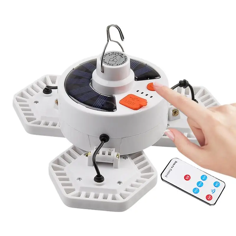 

Solar Camping Light Tent Solar Light USB Charging Lantern Remote Control Illumination Lamp With 5 Modes For Garden Fishing