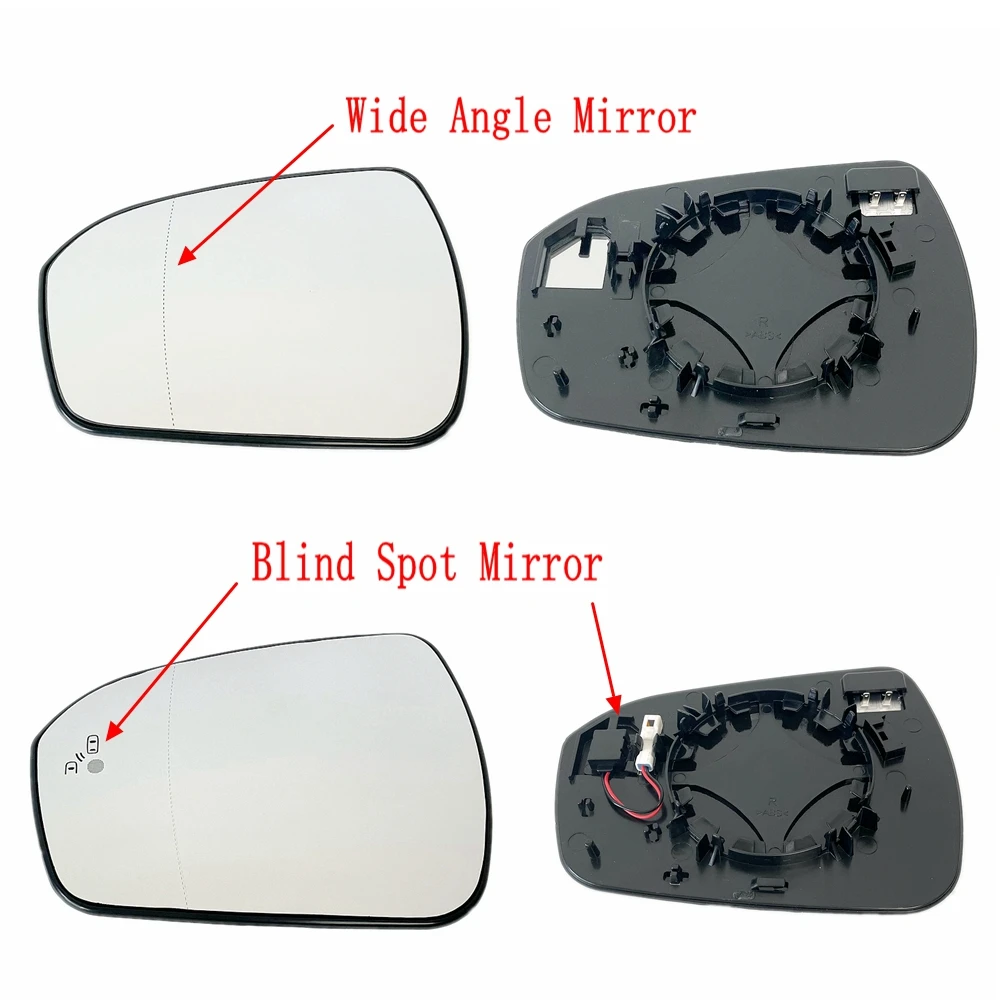 Car Wide Angle Heated Mirror Glass With Blind Spot Light For European Version FORD MONDEO Mk5 2014 15 16 17 18 19 20 21 22