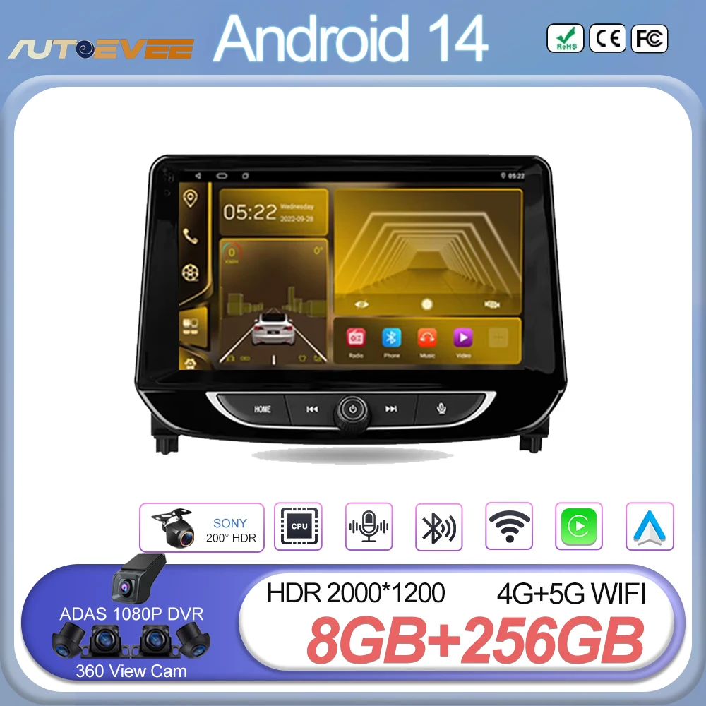 Android 14 Car Radio For Chevrolet Tracker 4 2019 - 2022 Navigation GPS Stereo Screen Auto Multimedia Player 5G Wifi No 2din DVD